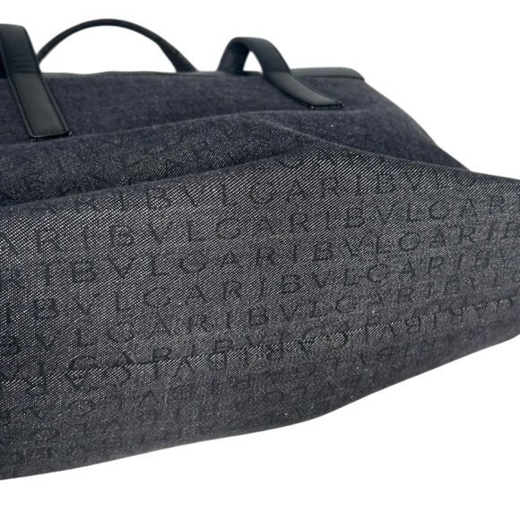 💎✨Beautiful✨💎Authentic BVLGARI Logo Mania Canvas Leather Tote Bag - Picture 13 of 16